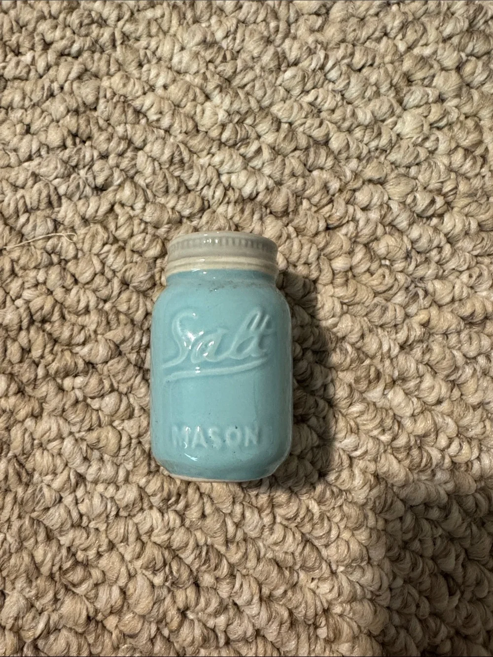 Salt and Pepper Shaker Set Mason Jar Blue